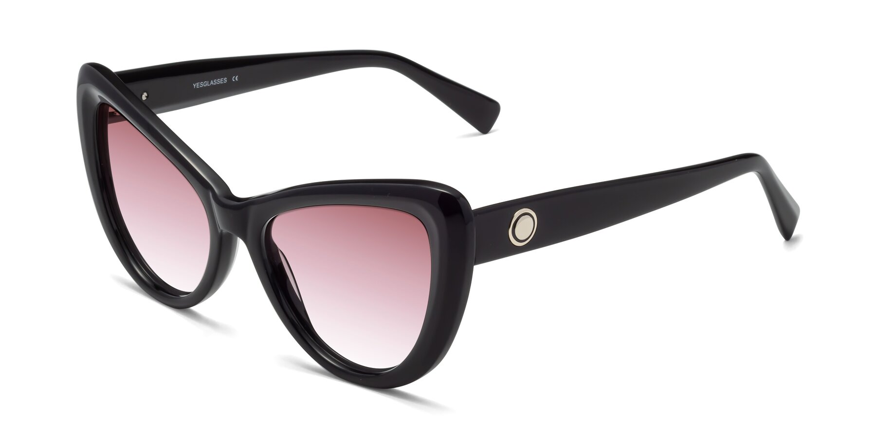 Angle of 1574 in Black with Garnet Gradient Lenses