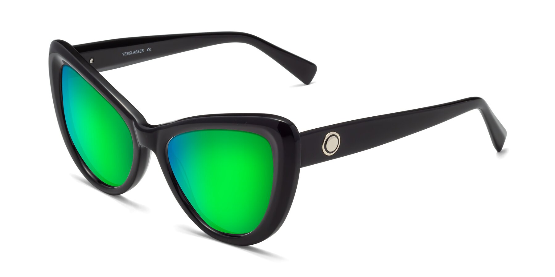 Angle of 1574 in Black with Green Mirrored Lenses