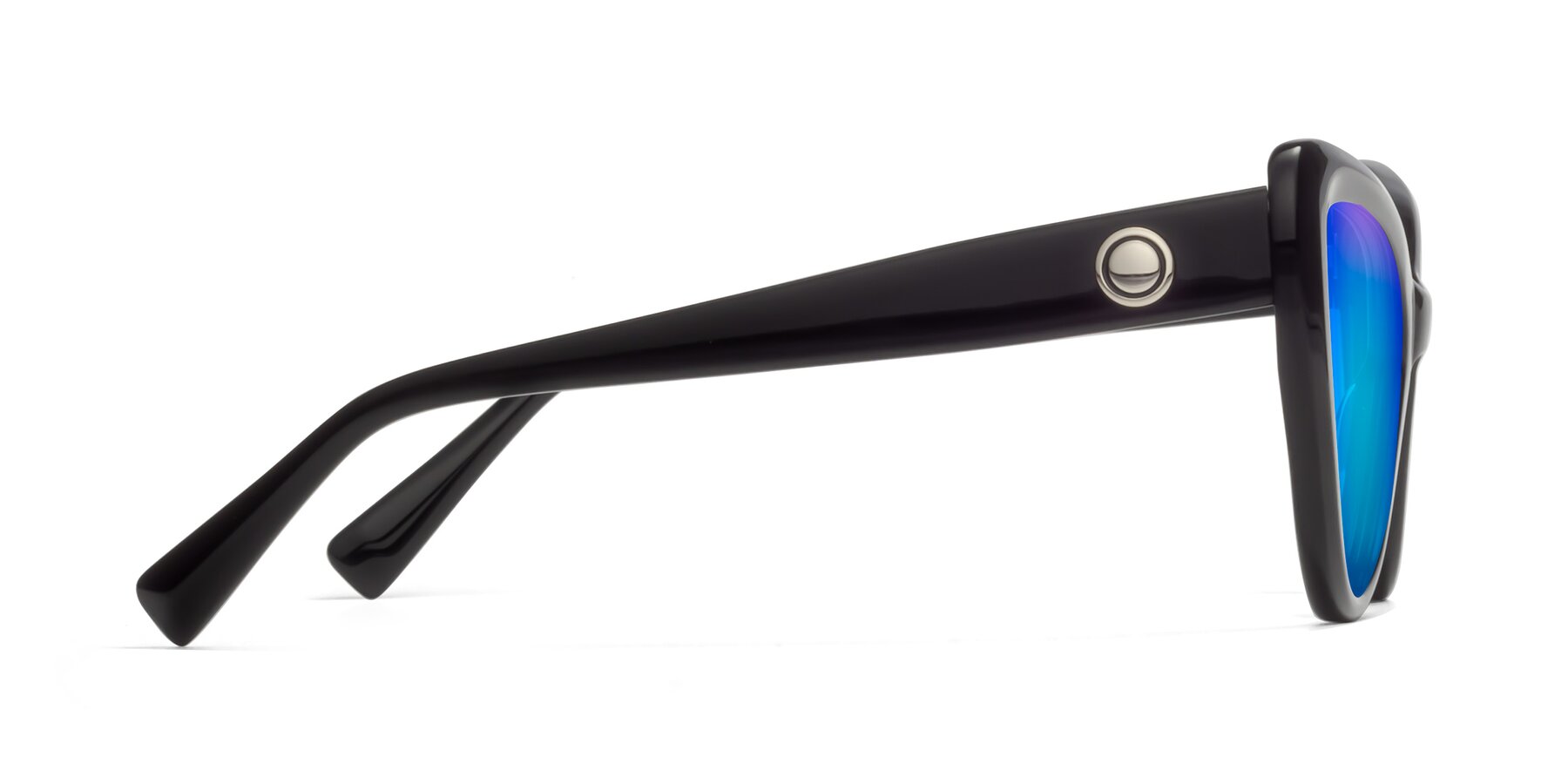 Side of 1574 in Black with Blue Mirrored Lenses