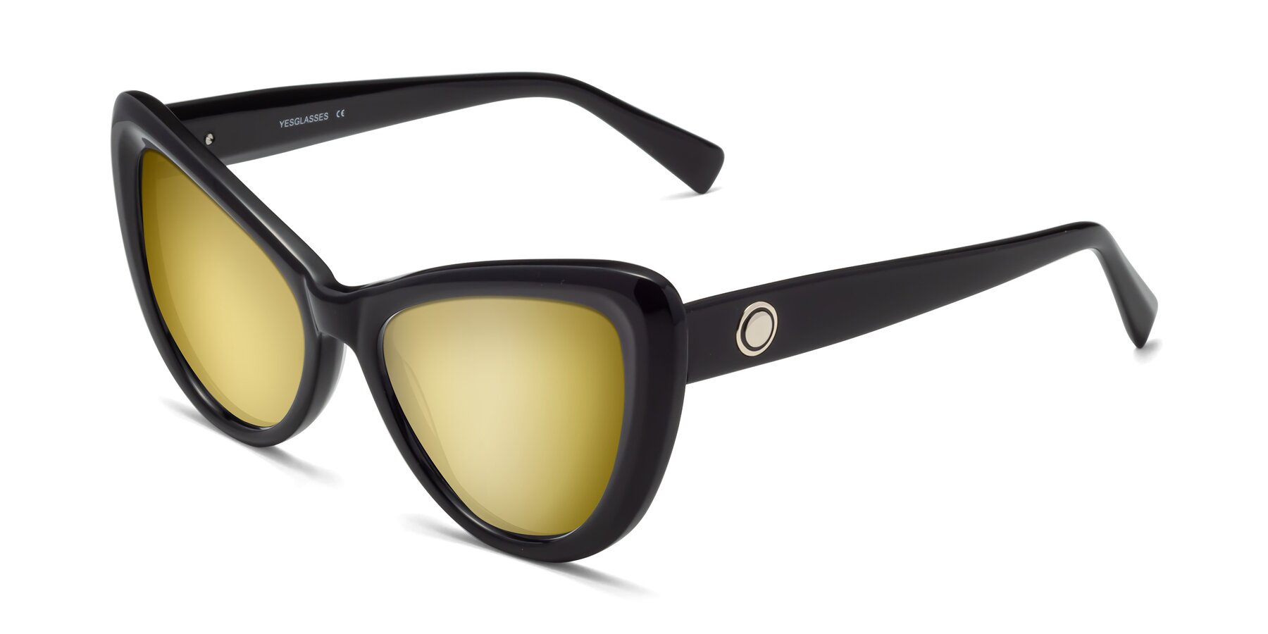 Angle of 1574 in Black with Gold Mirrored Lenses