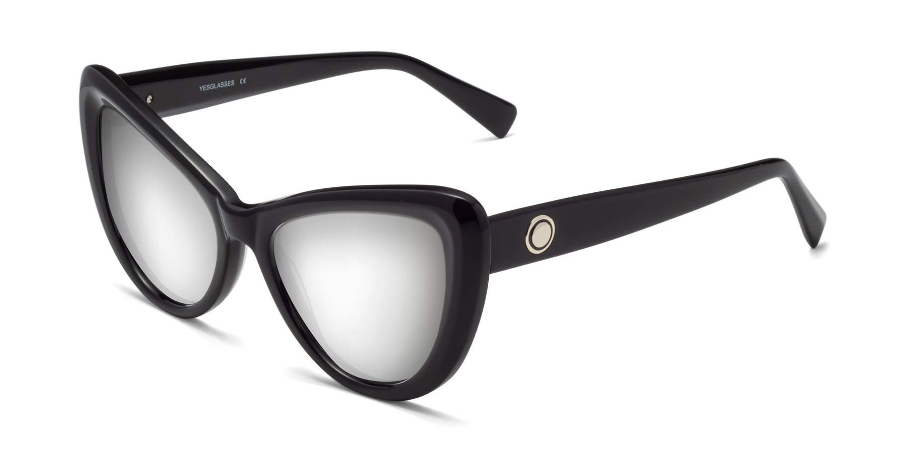 Angle of 1574 in Black with Silver Mirrored Lenses