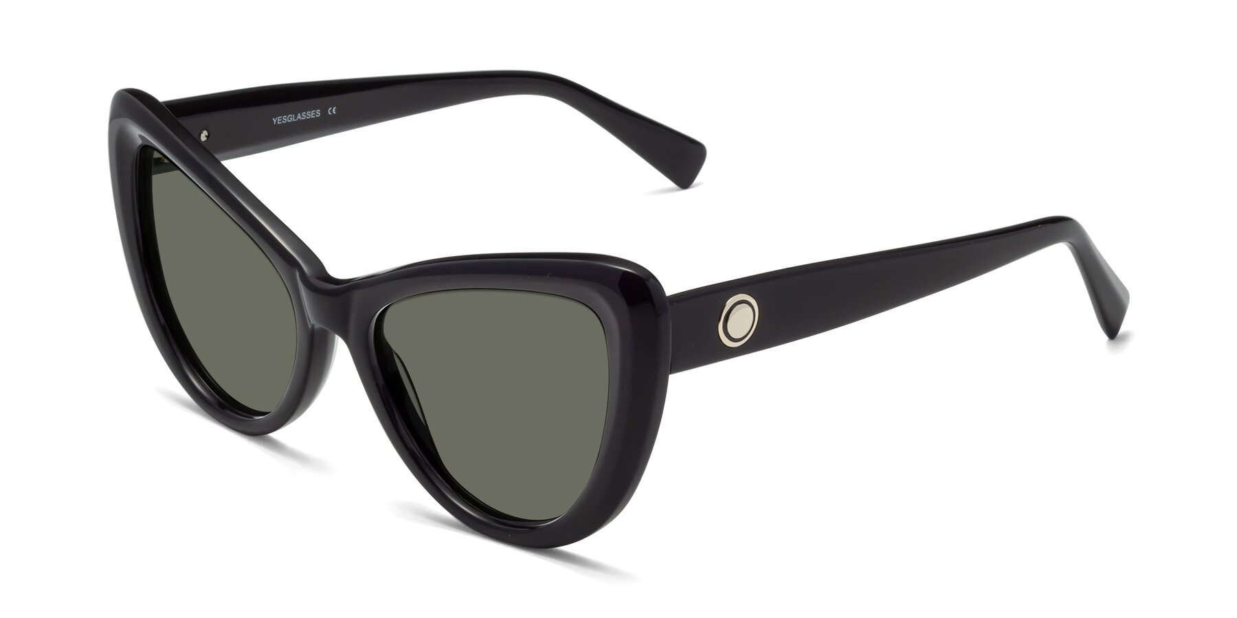 Angle of 1574 in Black with Gray Polarized Lenses
