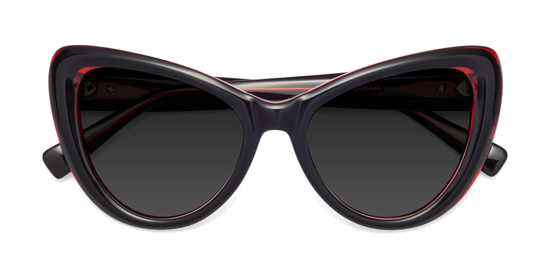 Folded Front of 1574 in Black-Wine with Gray Polarized TAC Lenses