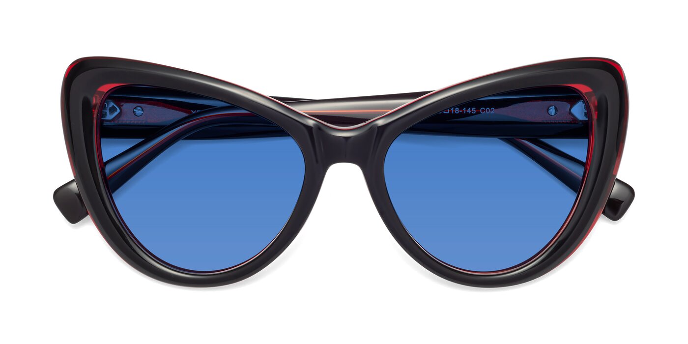 1574 - Black / Wine Tinted Sunglasses