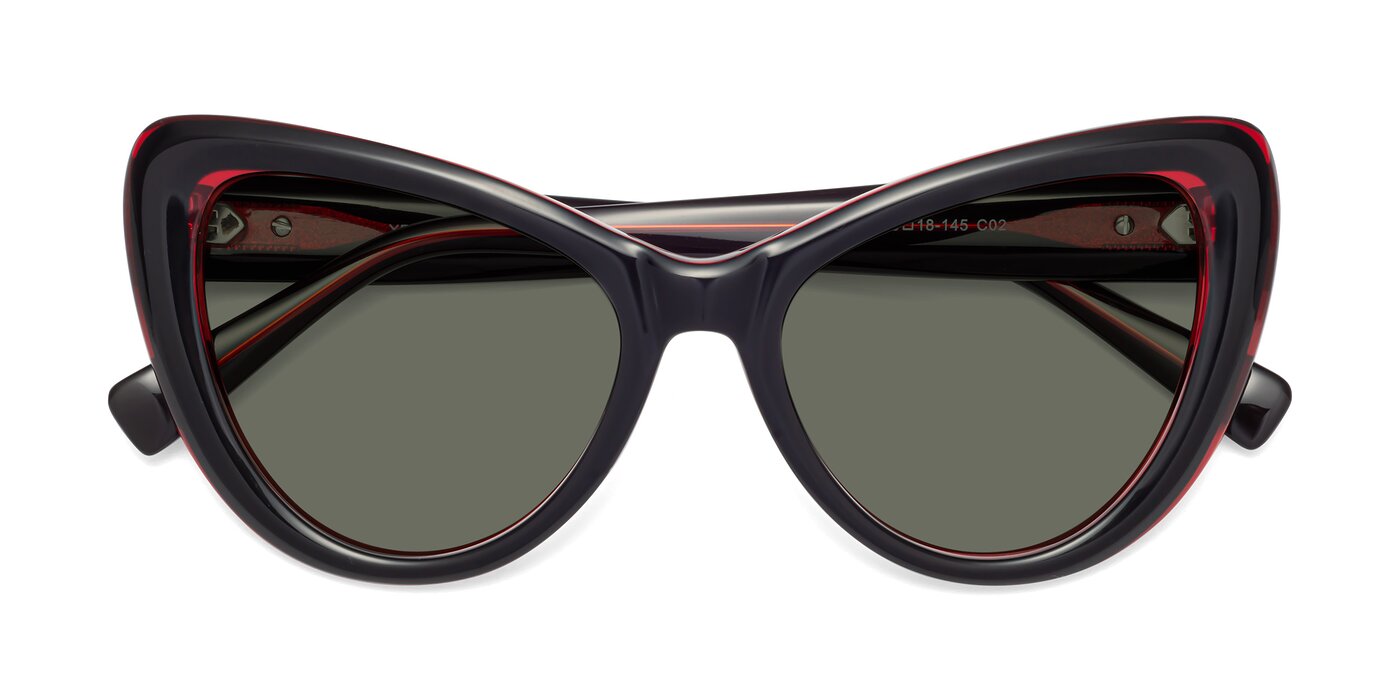 1574 - Black / Wine Polarized Sunglasses