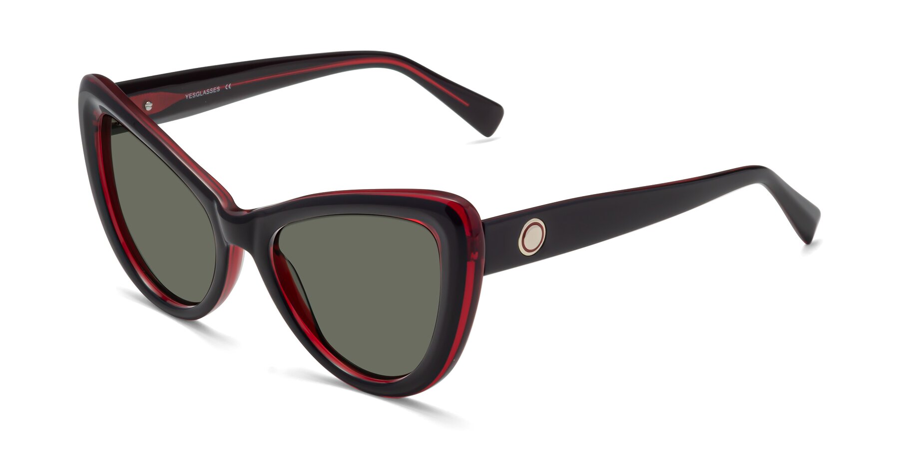 Angle of 1574 in Black-Wine with Gray Polarized Lenses