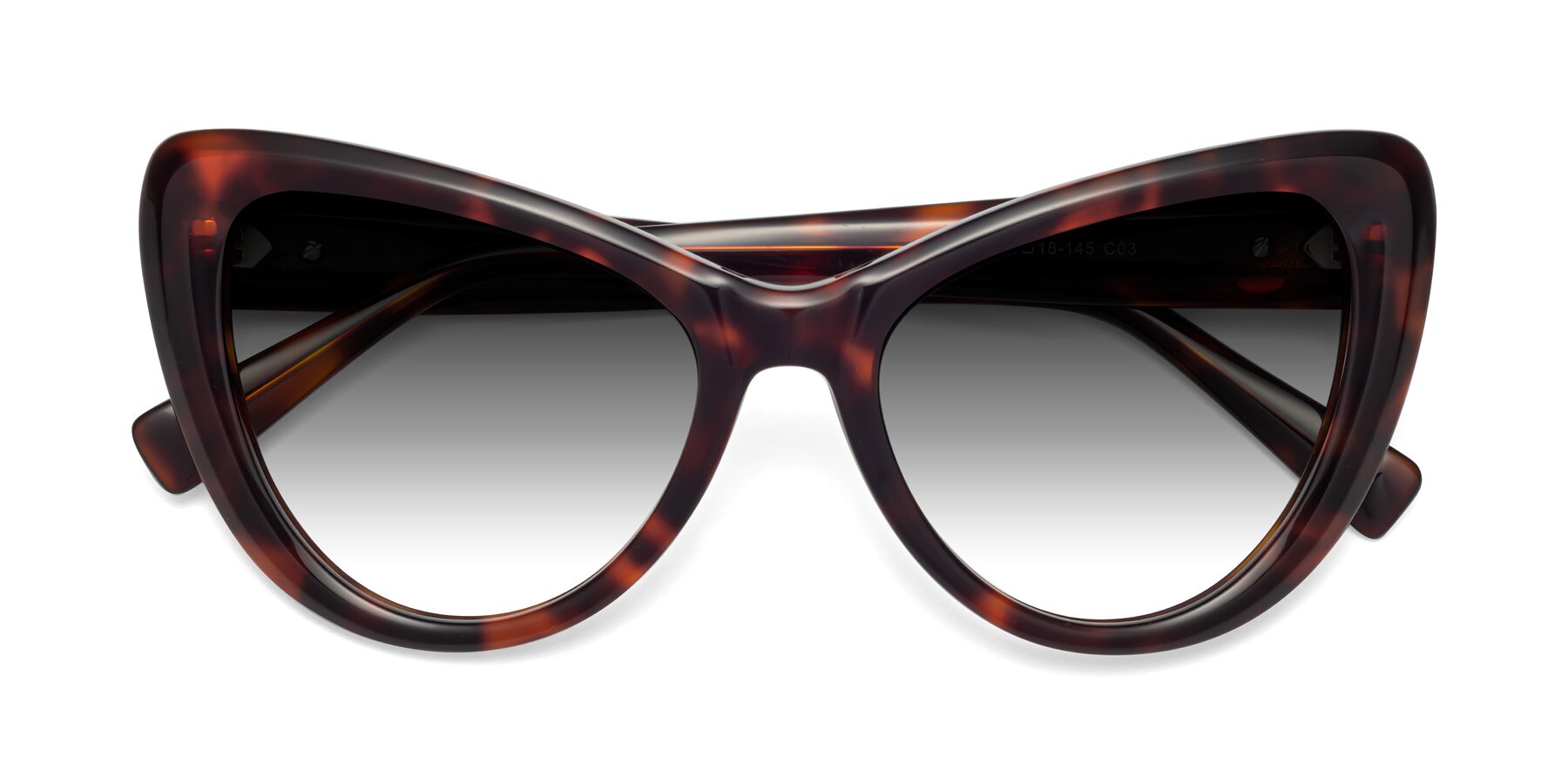 Folded Front of 1574 in Tortoise with Gray Gradient Lenses