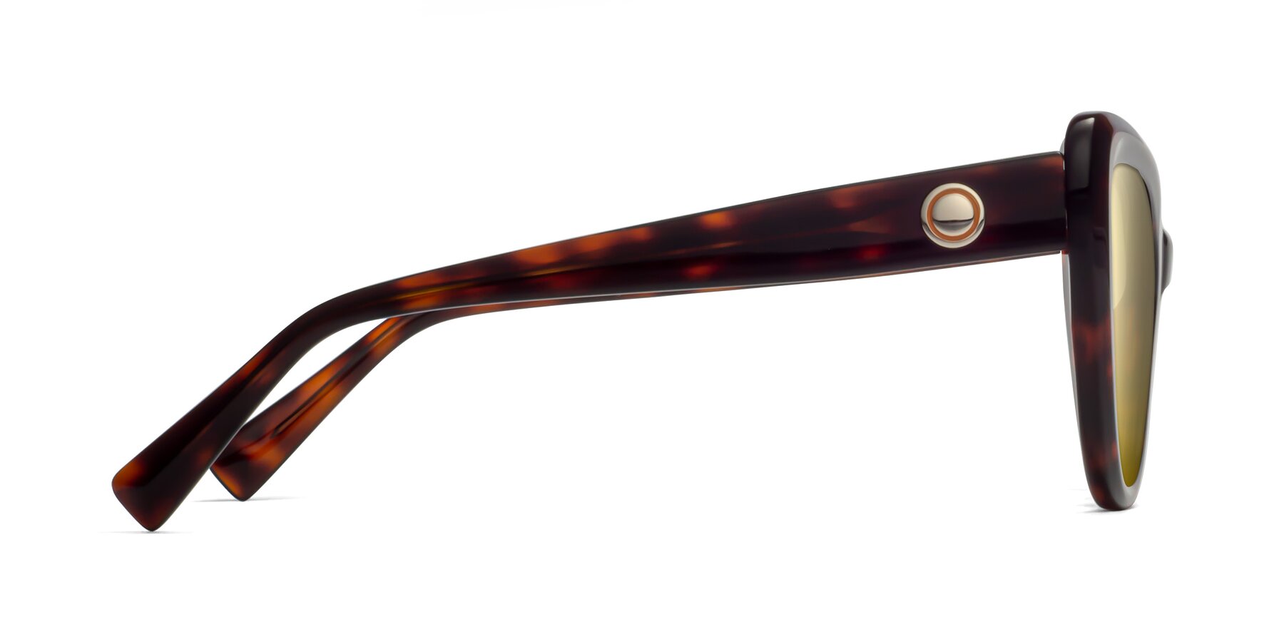 Side of 1574 in Tortoise with Gold Mirrored Lenses