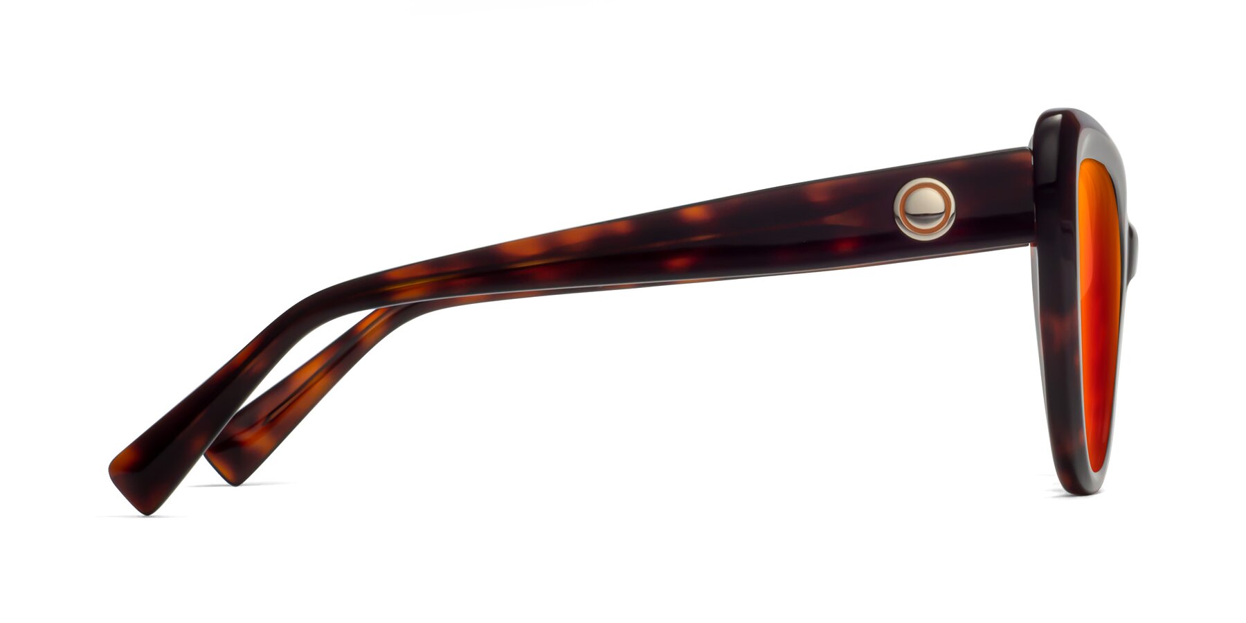 Side of 1574 in Tortoise with Red Gold Mirrored Lenses