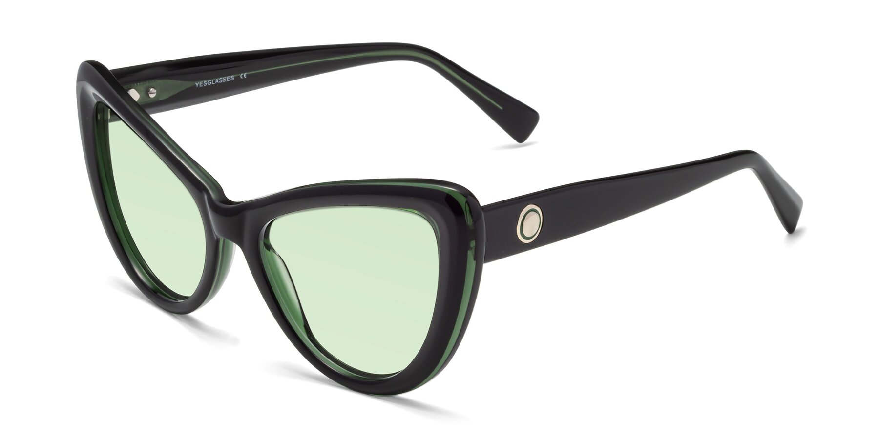 Angle of 1574 in Black-Green with Light Green Tinted Lenses