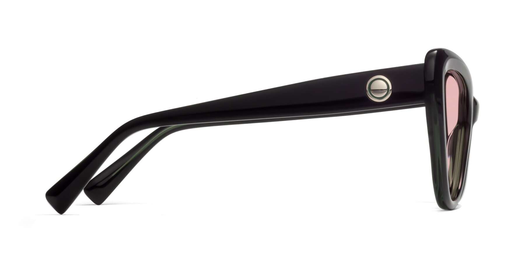 Side of 1574 in Black-Green with Light Garnet Tinted Lenses