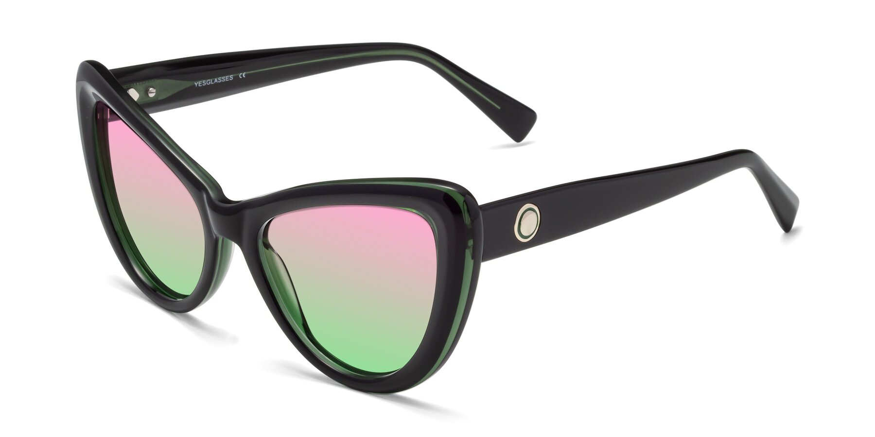 Angle of 1574 in Black-Green with Pink / Green Gradient Lenses