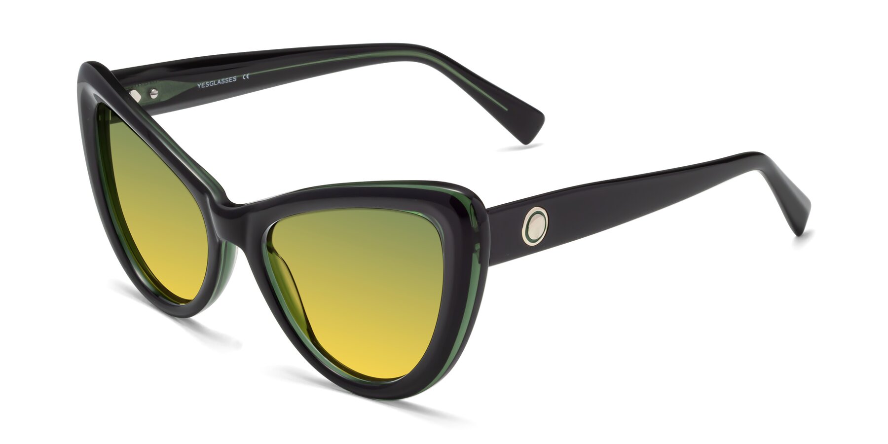 Angle of 1574 in Black-Green with Green / Yellow Gradient Lenses