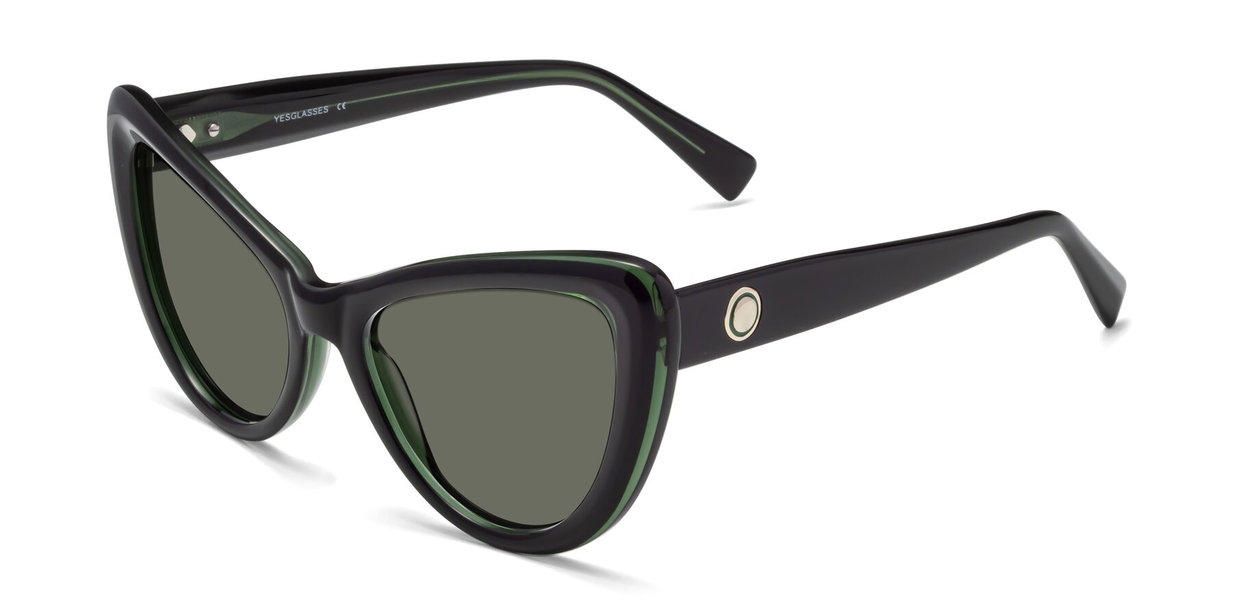 Angle of 1574 in Black-Green with Gray Polarized Lenses