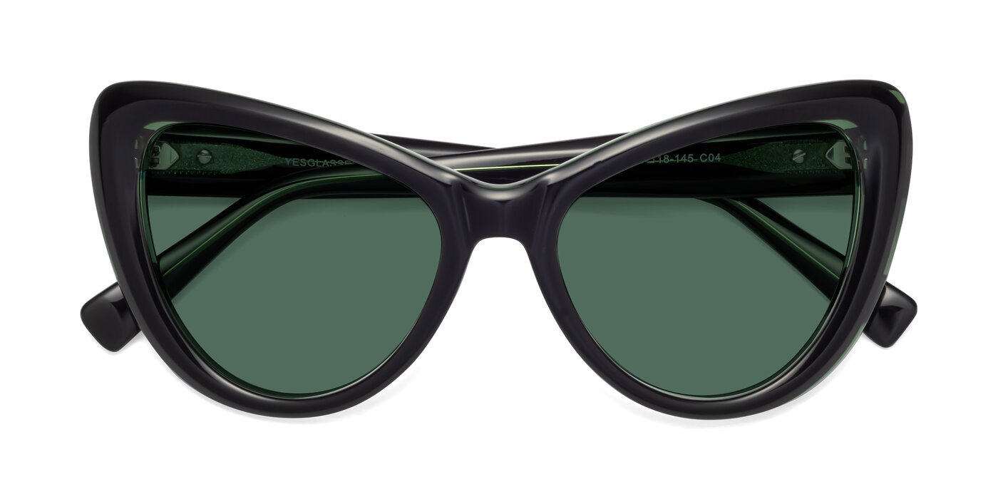 1574 - Black / Green Polarized Sunglasses