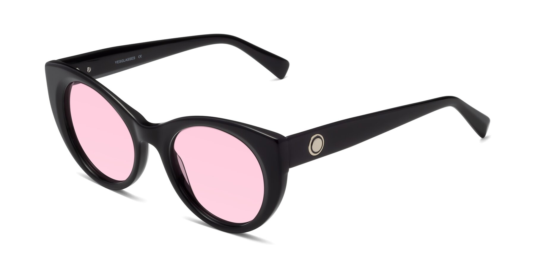 Angle of 1575 in Black with Light Pink Tinted Lenses
