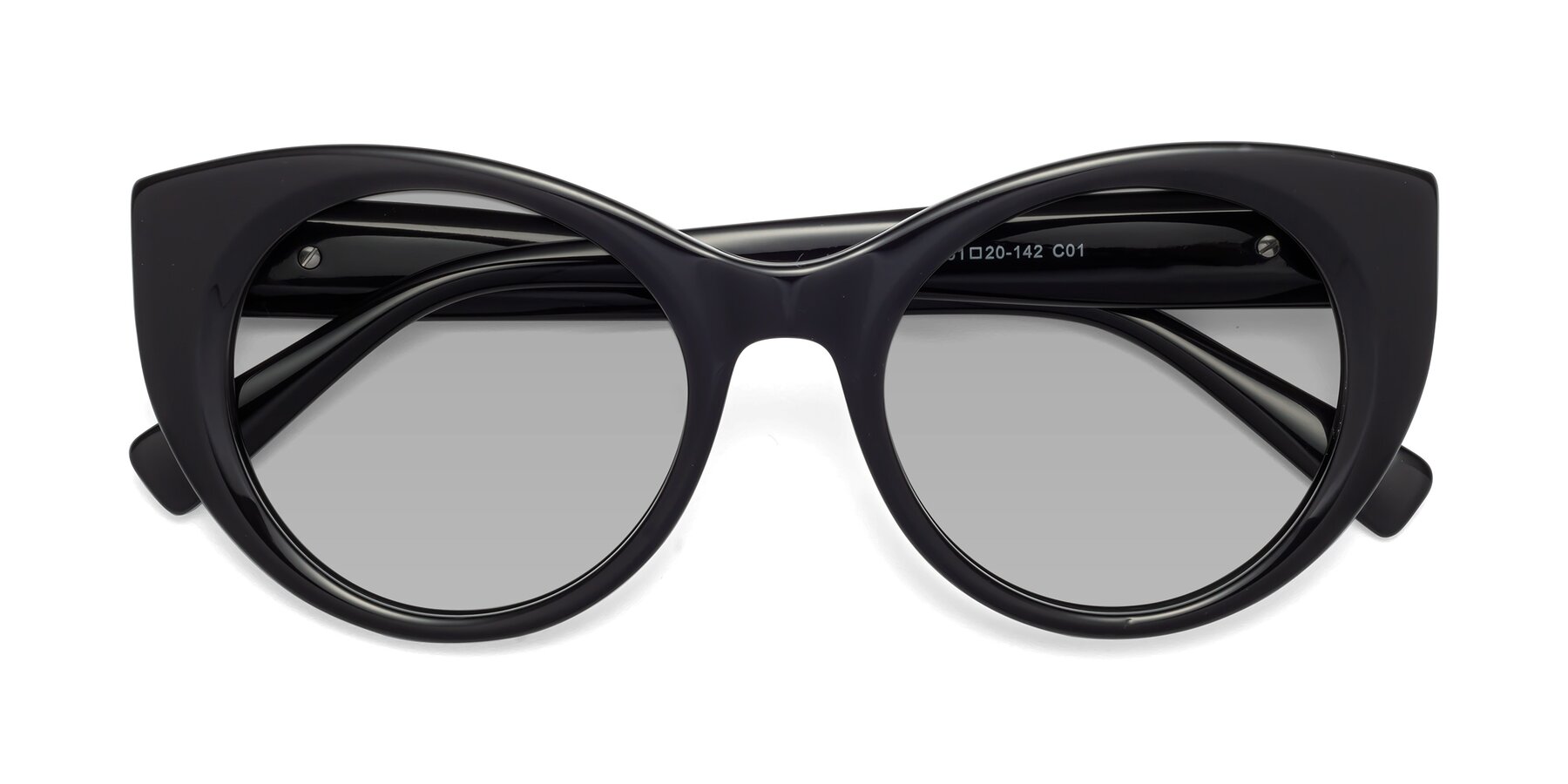 Folded Front of 1575 in Black with Light Gray Tinted Lenses