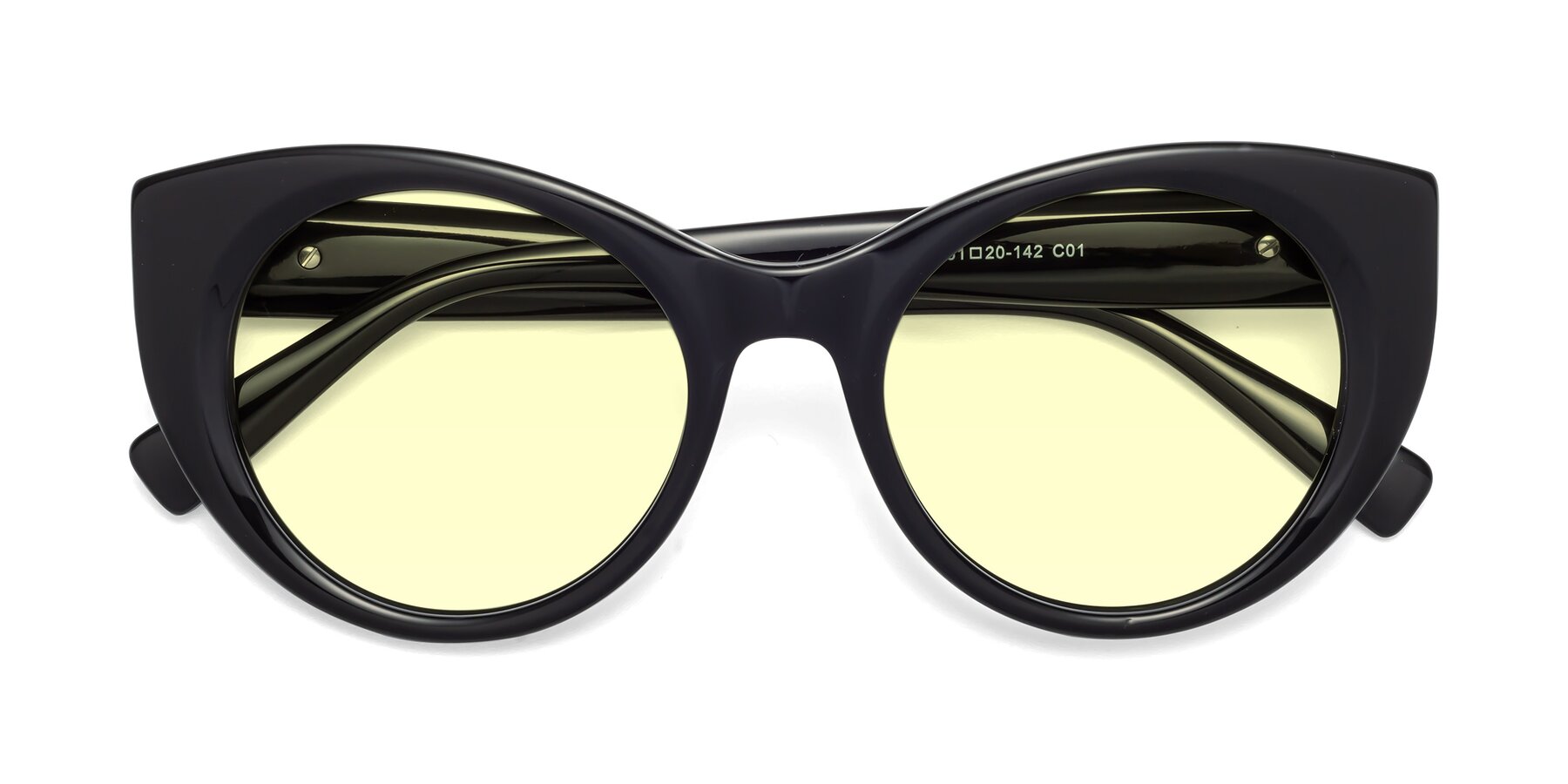 Folded Front of 1575 in Black with Light Yellow Tinted Lenses