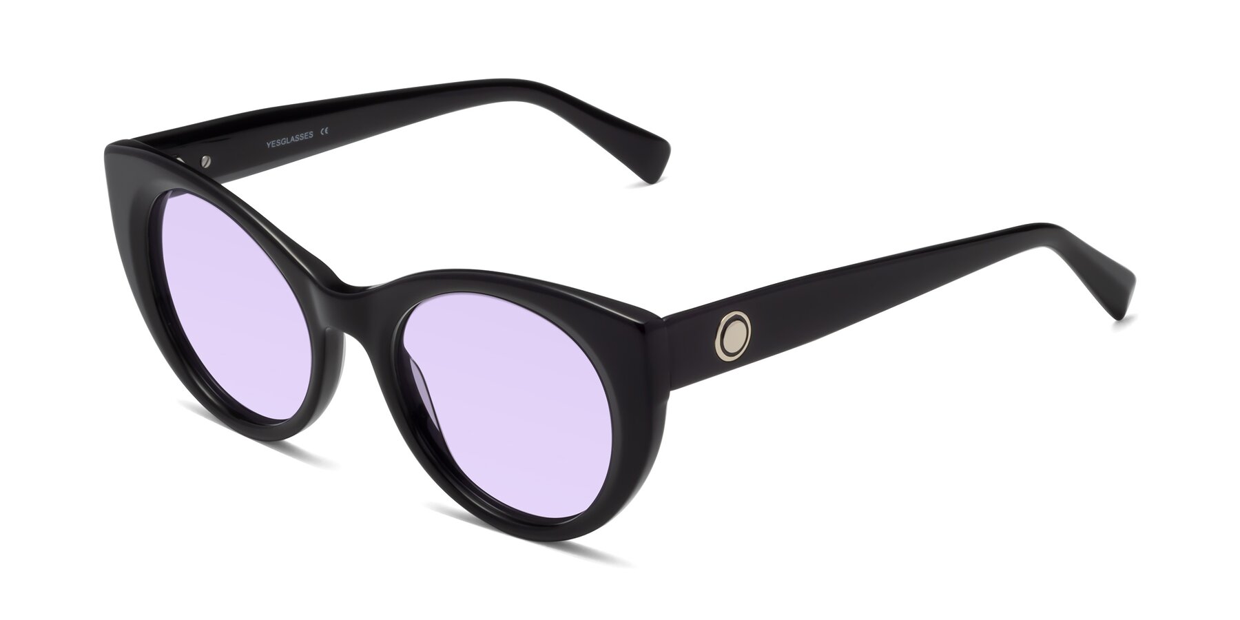 Angle of 1575 in Black with Light Purple Tinted Lenses