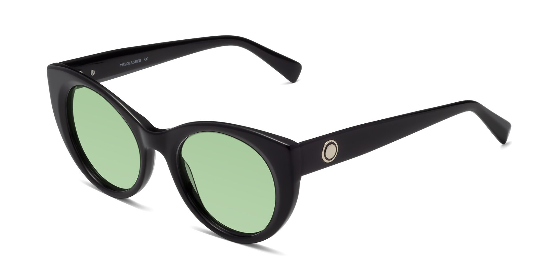 Angle of 1575 in Black with Medium Green Tinted Lenses