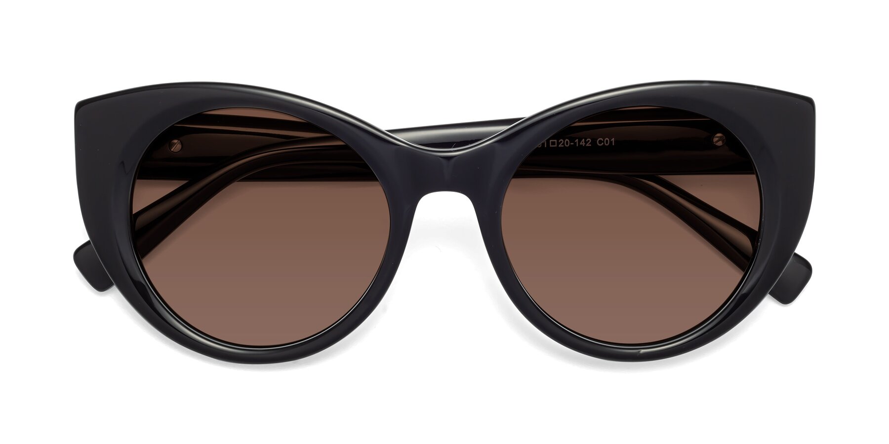 Folded Front of 1575 in Black with Brown Tinted Lenses