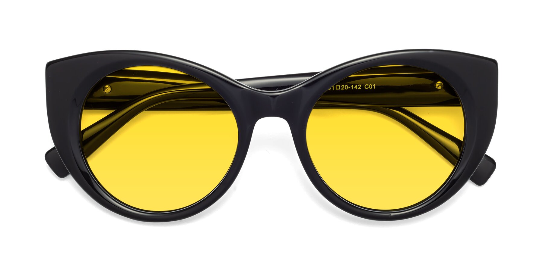 Folded Front of 1575 in Black with Yellow Tinted Lenses