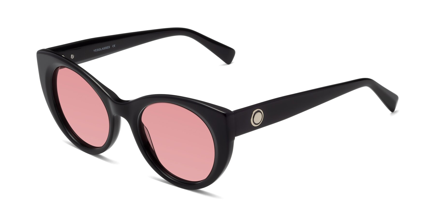 Angle of 1575 in Black with Medium Garnet Tinted Lenses