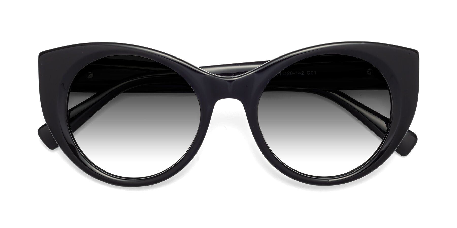 Folded Front of 1575 in Black with Gray Gradient Lenses
