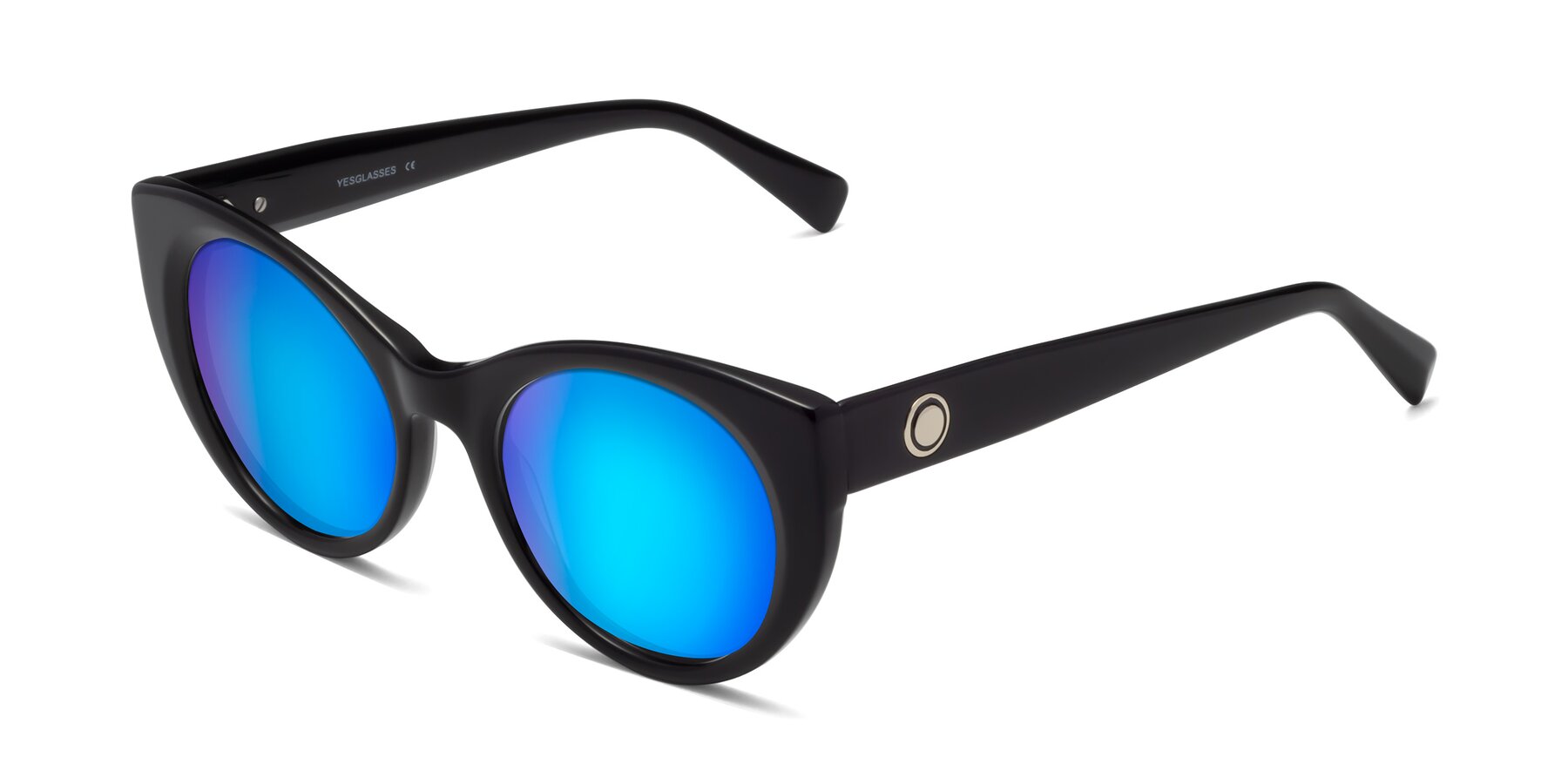 Angle of 1575 in Black with Blue Mirrored Lenses