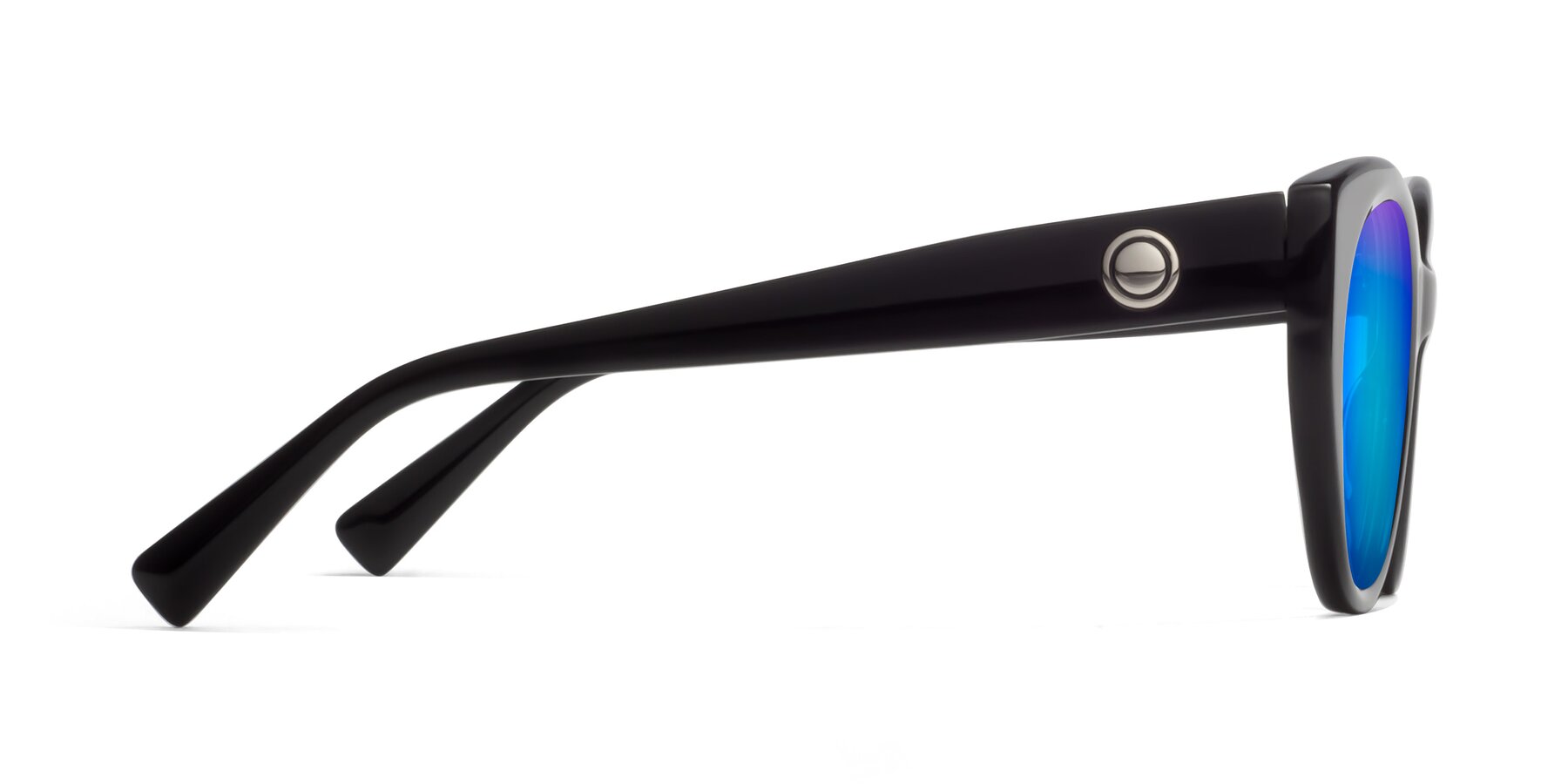 Side of 1575 in Black with Blue Mirrored Lenses