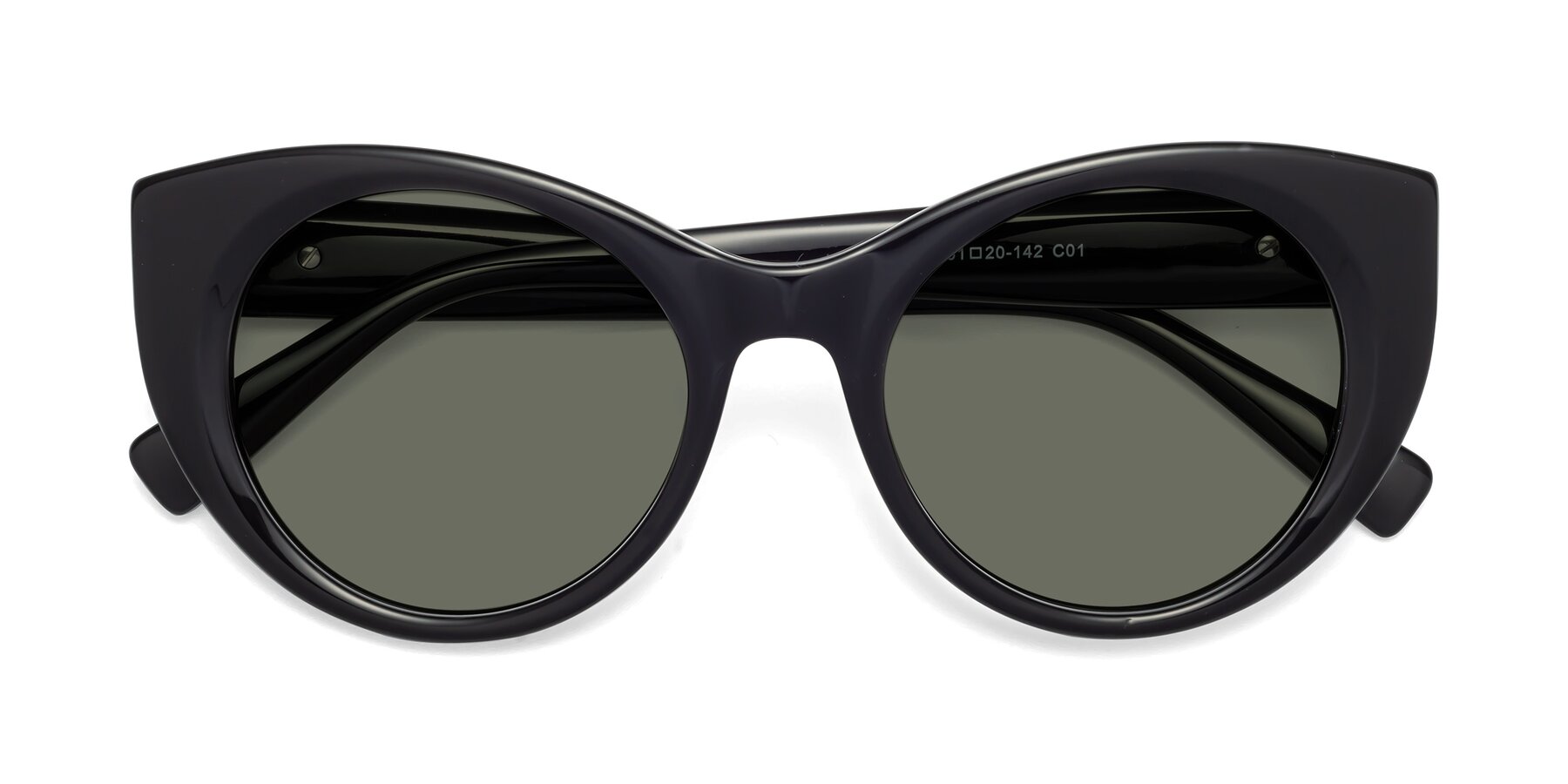 Folded Front of 1575 in Black with Gray Polarized Lenses