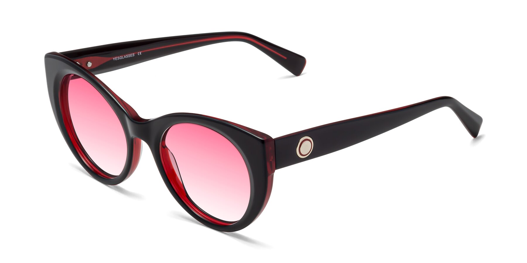 Angle of 1575 in Black-Wine with Pink Gradient Lenses