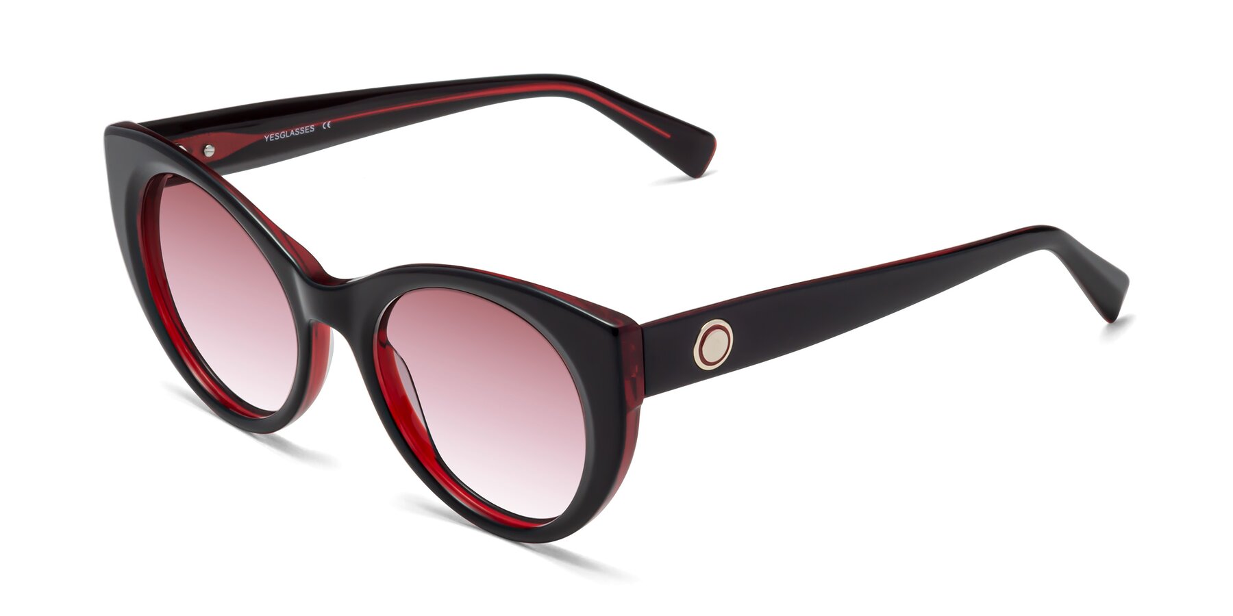 Angle of 1575 in Black-Wine with Garnet Gradient Lenses