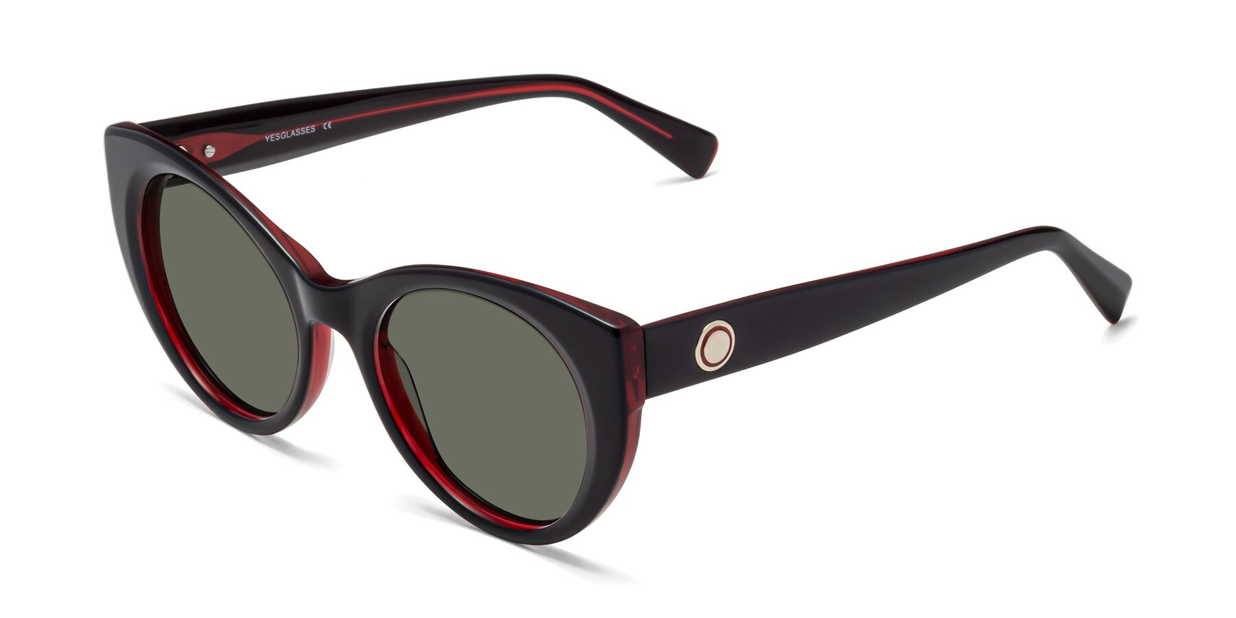Angle of 1575 in Black-Wine with Gray Polarized Lenses
