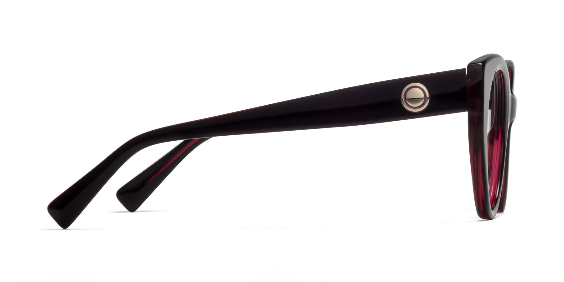 Side of 1575 in Black-Purple with Clear Reading Eyeglass Lenses