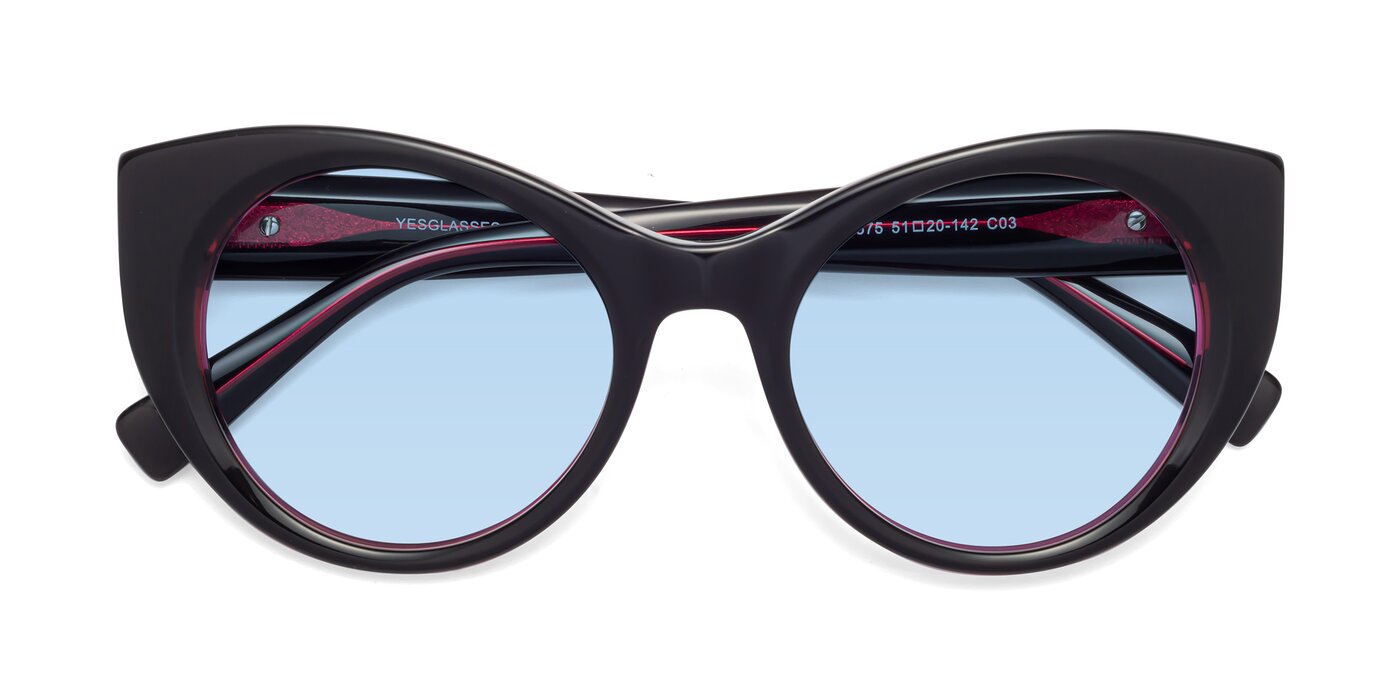 1575 - Black / Purple Tinted Sunglasses