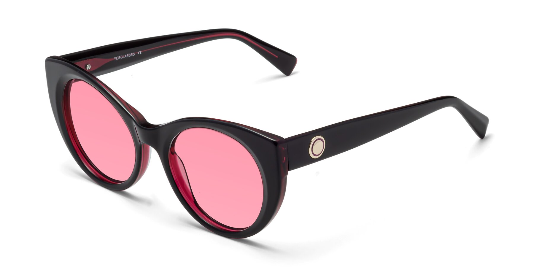 Angle of 1575 in Black-Purple with Pink Tinted Lenses