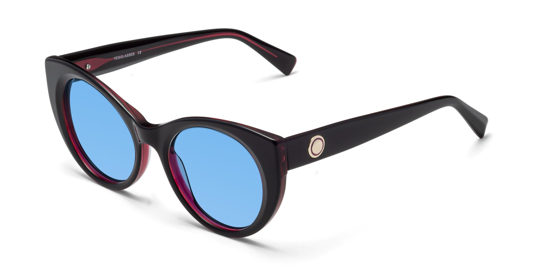 Angle of 1575 in Black-Purple with Medium Blue Tinted Lenses