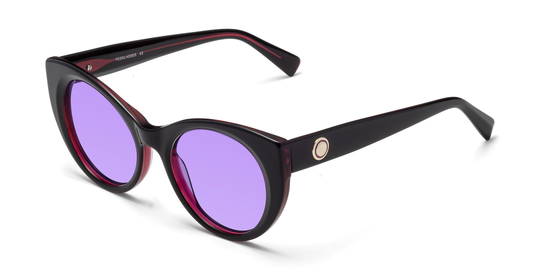 Angle of 1575 in Black-Purple with Medium Purple Tinted Lenses