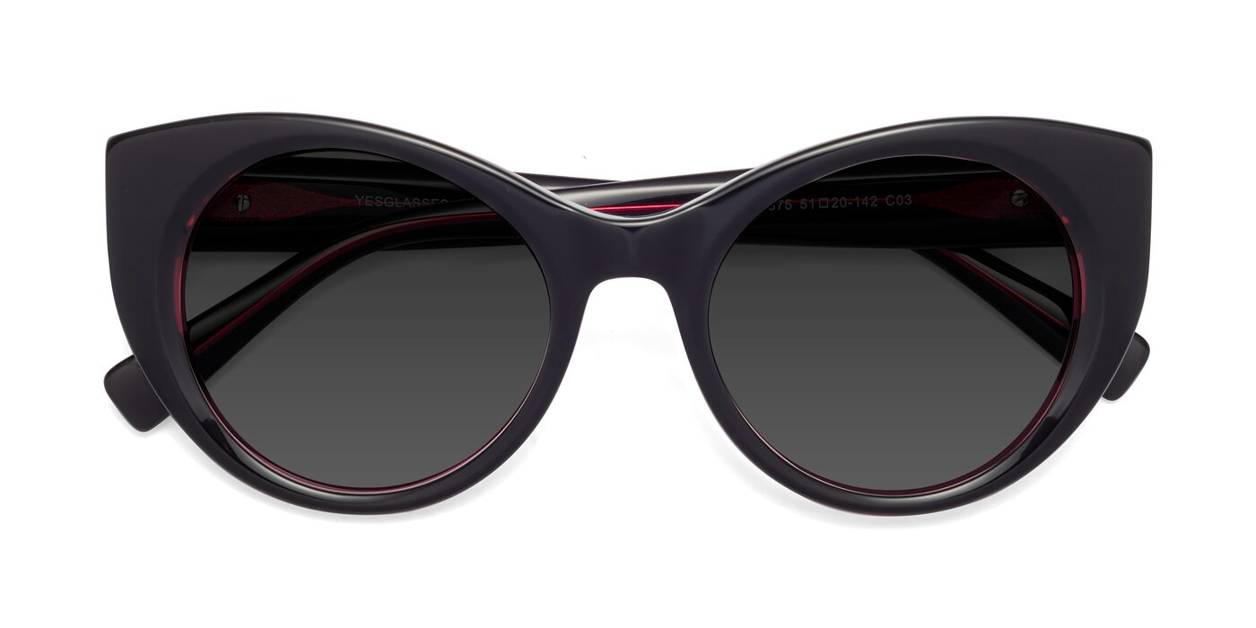 1575 - Black / Purple Tinted Sunglasses