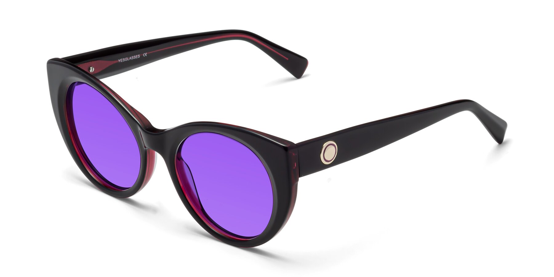 Angle of 1575 in Black-Purple with Purple Tinted Lenses