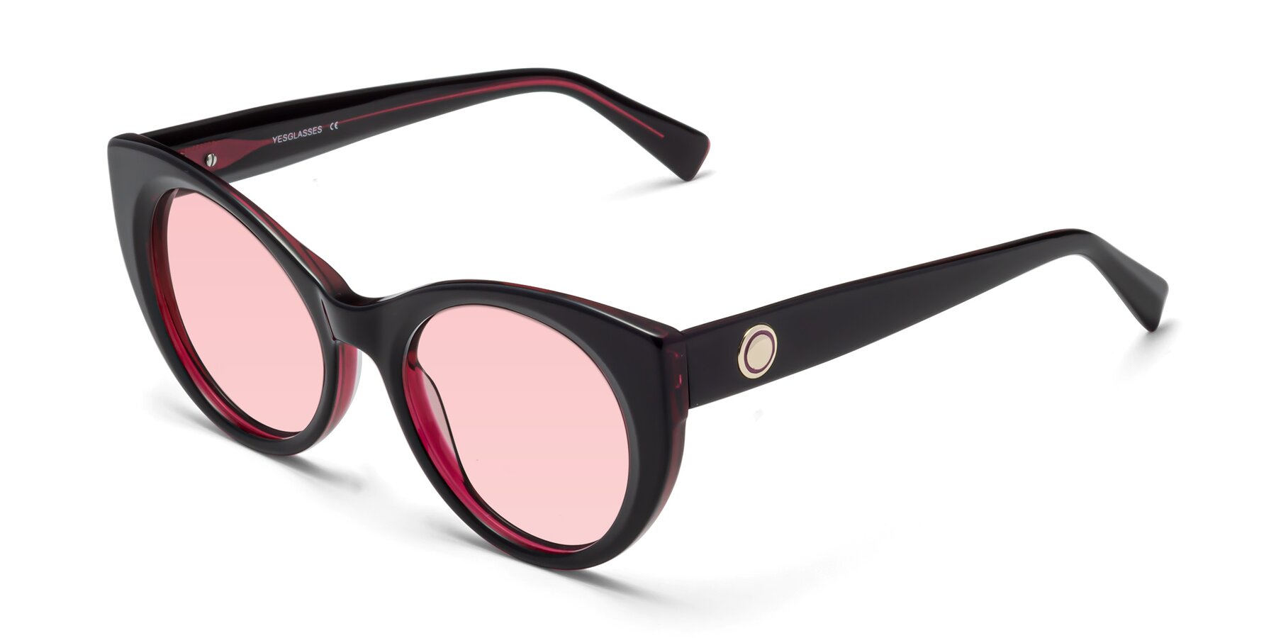 Angle of 1575 in Black-Purple with Light Garnet Tinted Lenses