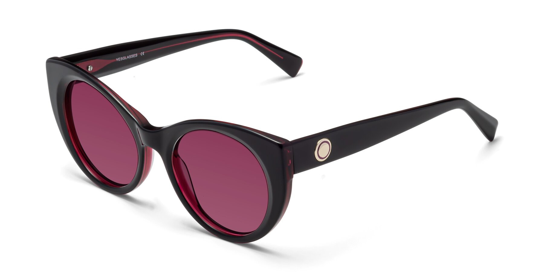 Angle of 1575 in Black-Purple with Wine Tinted Lenses