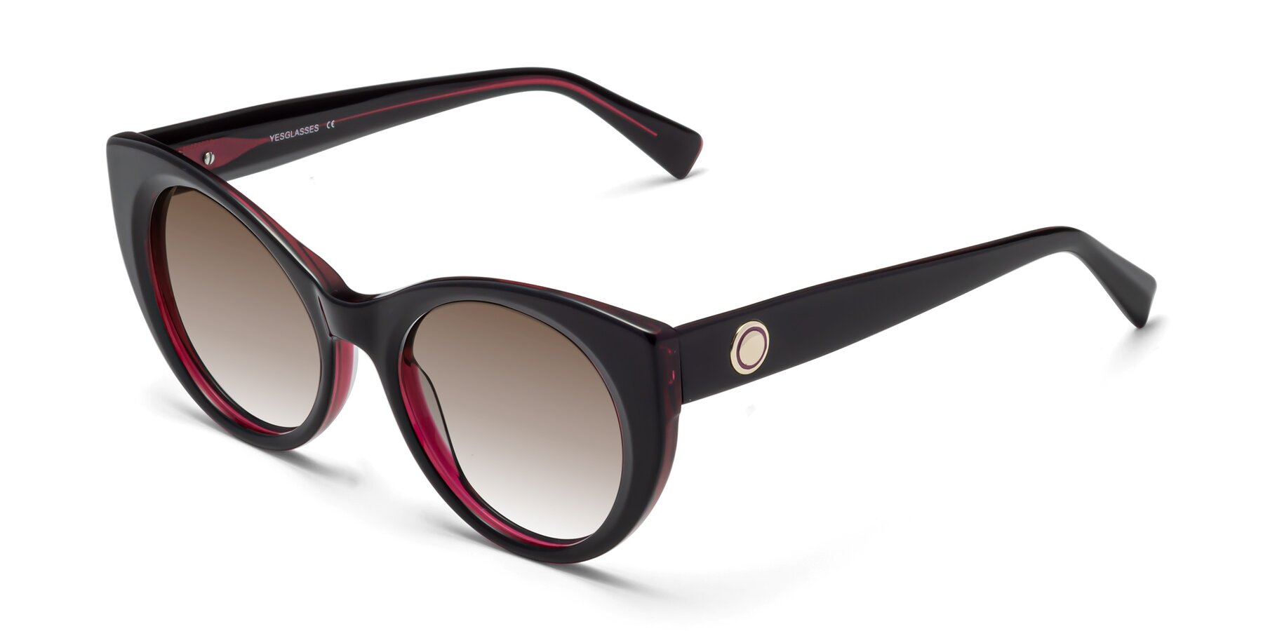 Angle of 1575 in Black-Purple with Brown Gradient Lenses