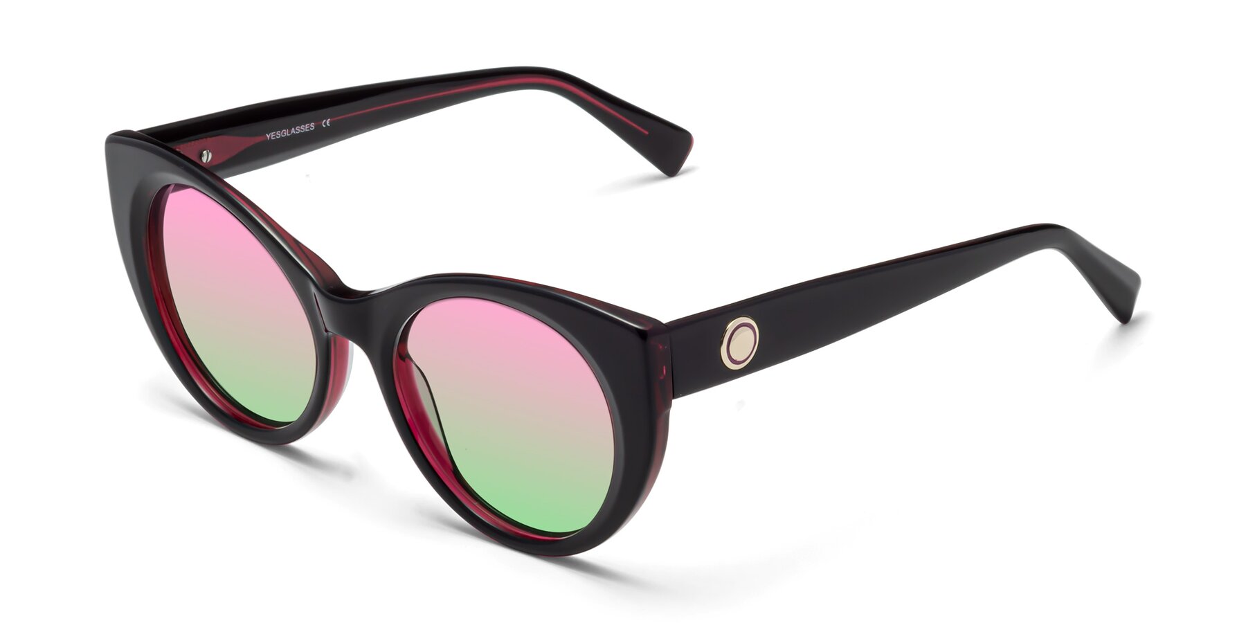 Angle of 1575 in Black-Purple with Pink / Green Gradient Lenses