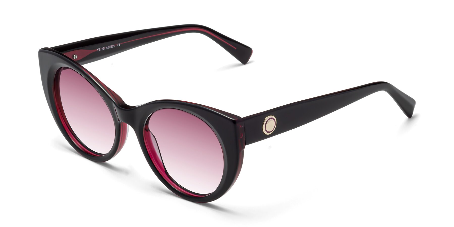 Angle of 1575 in Black-Purple with Wine Gradient Lenses