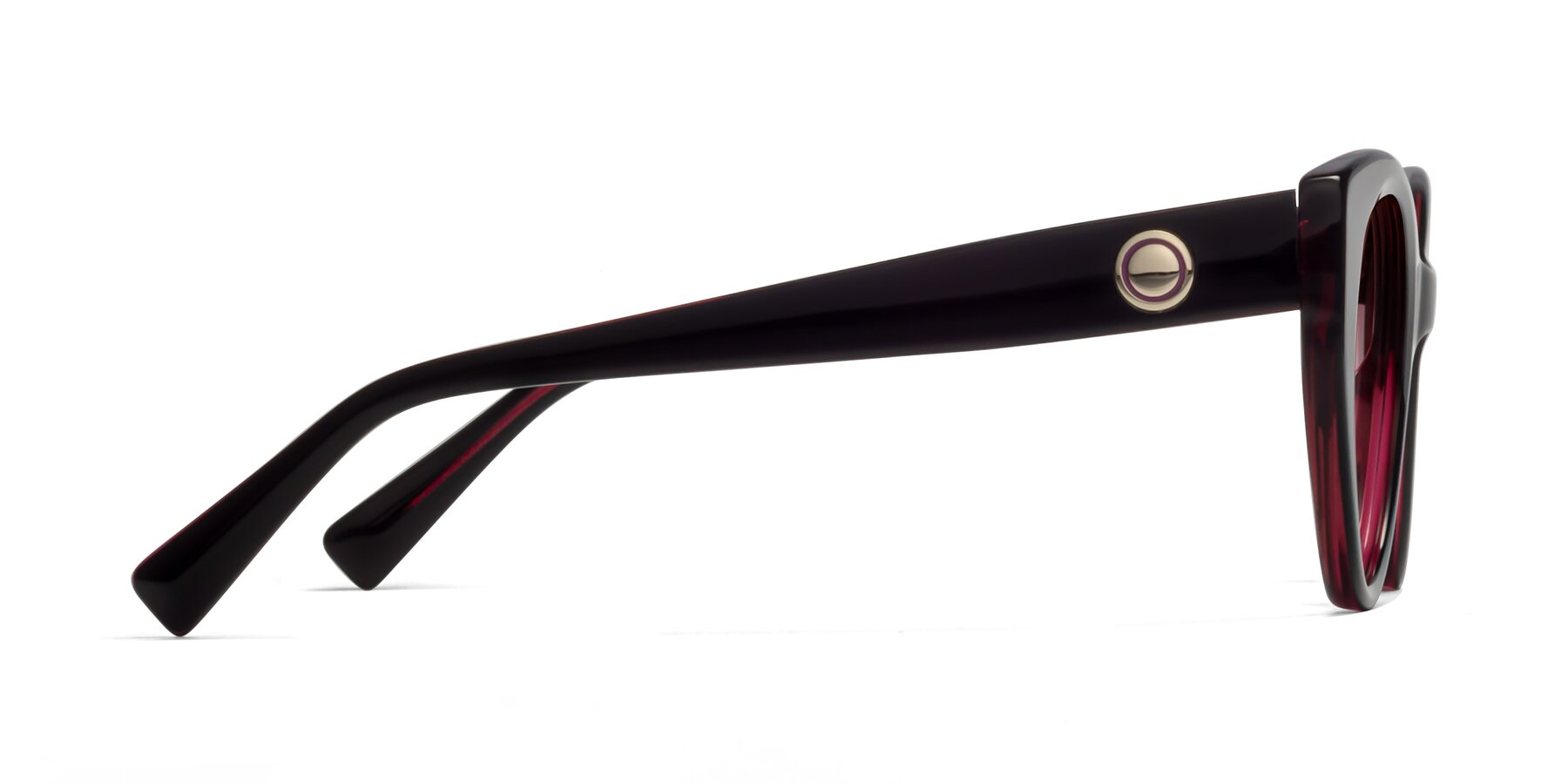 Side of 1575 in Black-Purple with Garnet Gradient Lenses