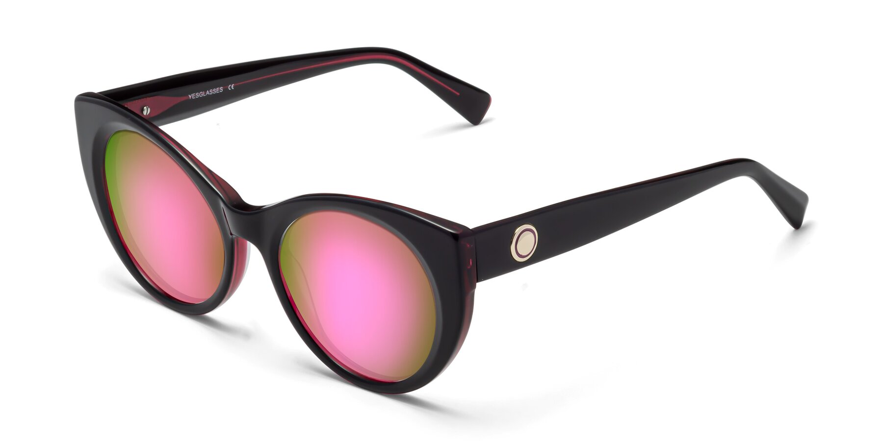 Angle of 1575 in Black-Purple with Pink Mirrored Lenses