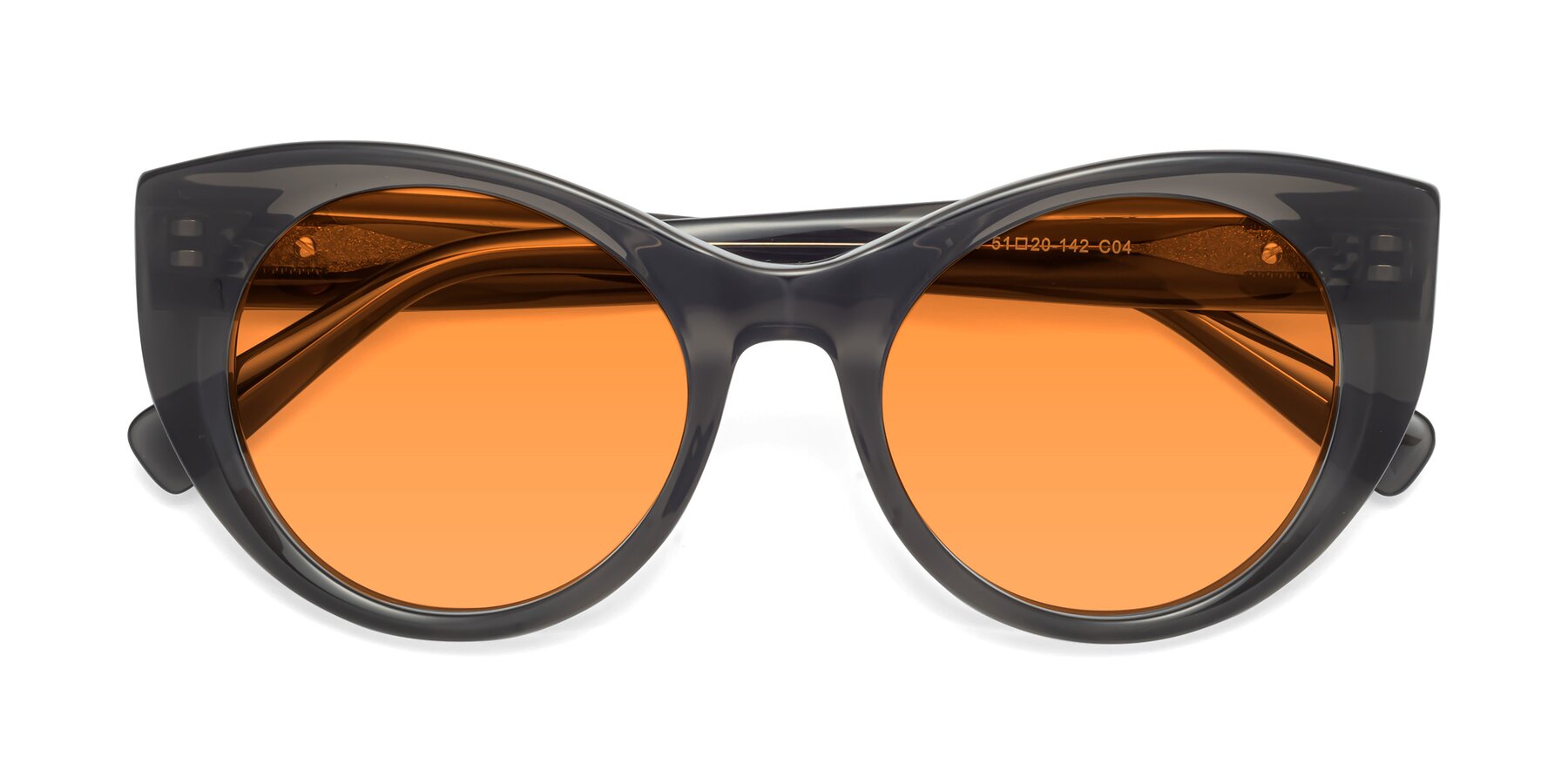 Folded Front of 1575 in Gray with Orange Tinted Lenses