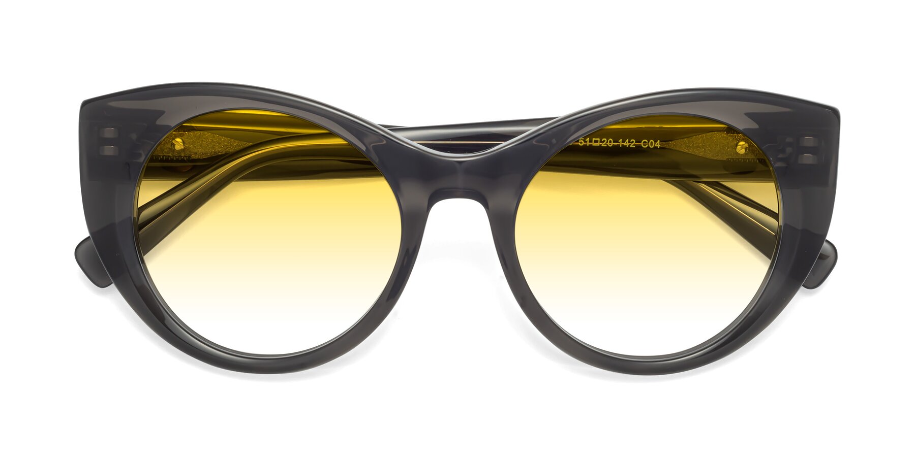 Folded Front of 1575 in Gray with Yellow Gradient Lenses